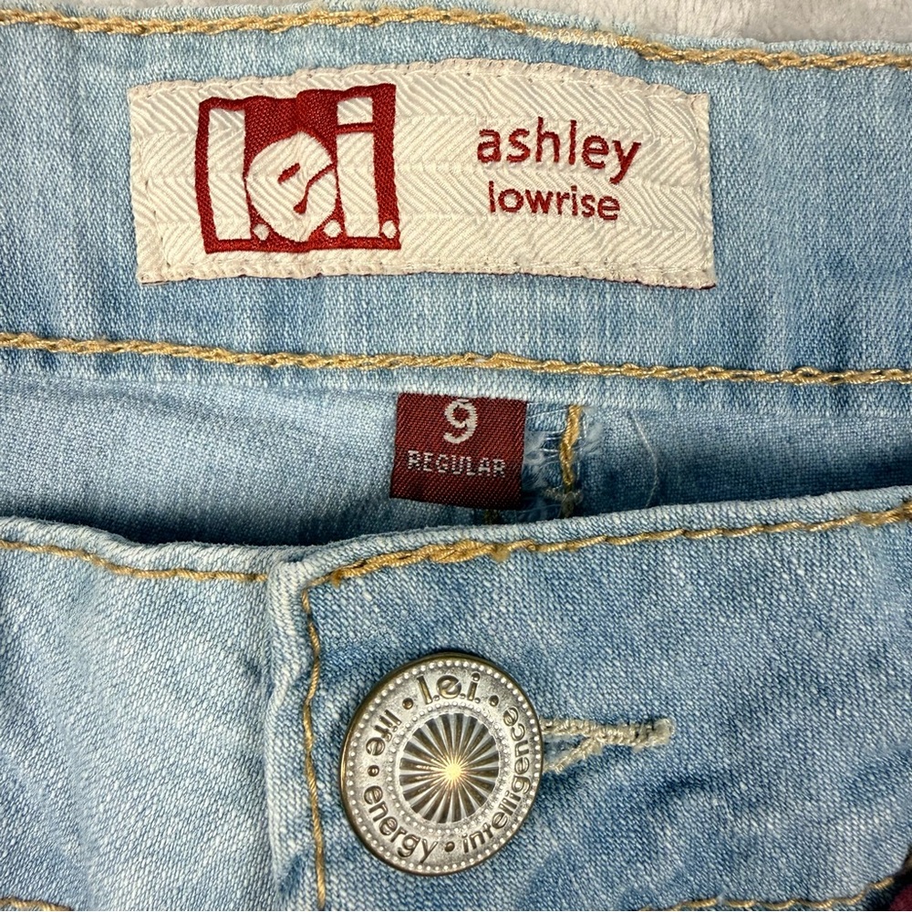 Y2K L.e.i Ashley Low Rise Betty American Flag Denim Shorts – Size 9 - Picture 3 of 8